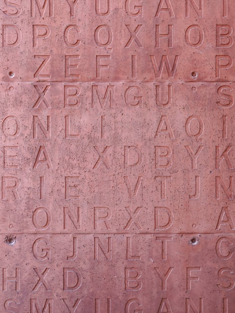 Letters Red Concrete Wall
