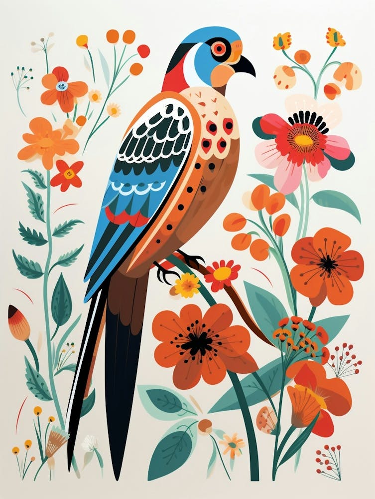 Scandinavian Bird Illustration American Kestrel 3