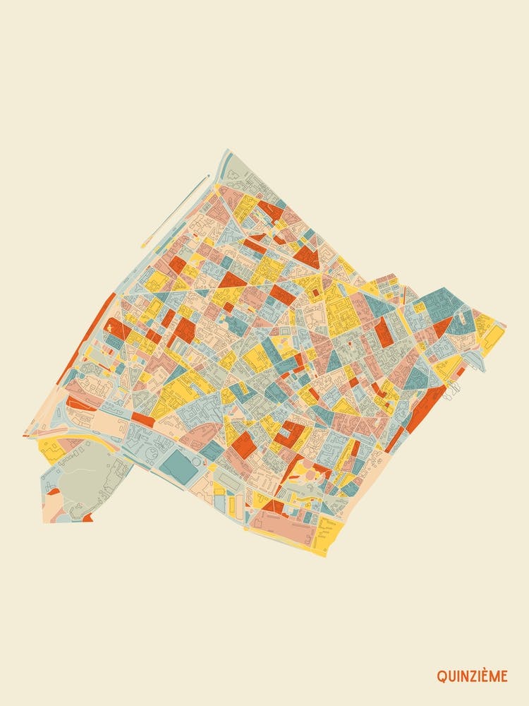 Paris France 15th Arrondissement Neighbourhood Map