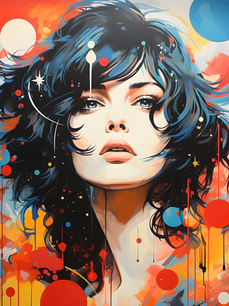 Vibrant Face In Pop Style