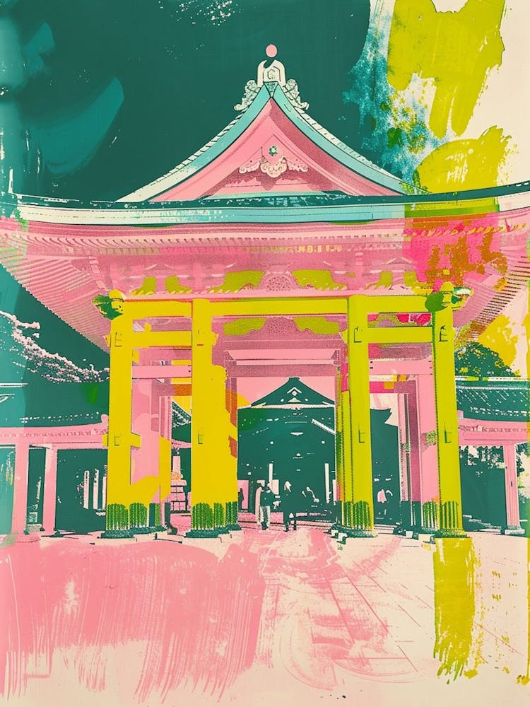 Japan Pink Scene Duotone Silkscreen 1