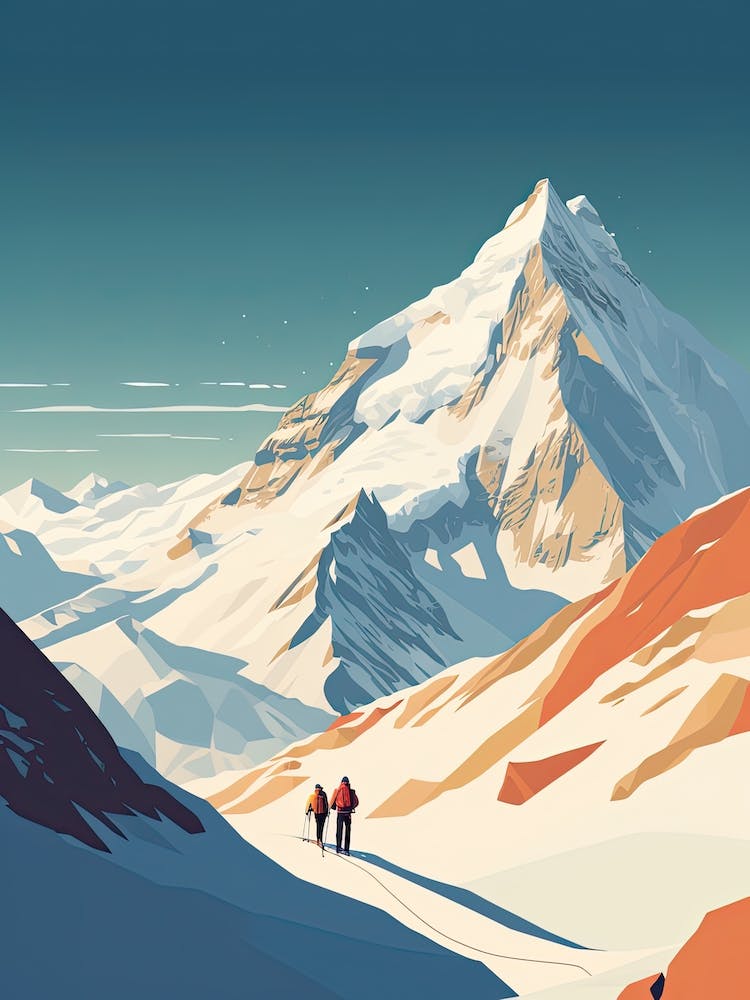Portillo   Chile, Ski Resort Illustration 3 Simple Style