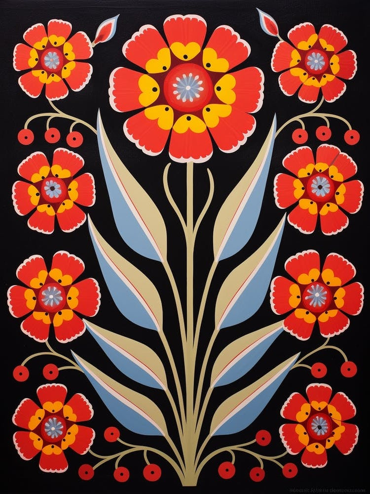 Flower Motif Painting Carnation 3