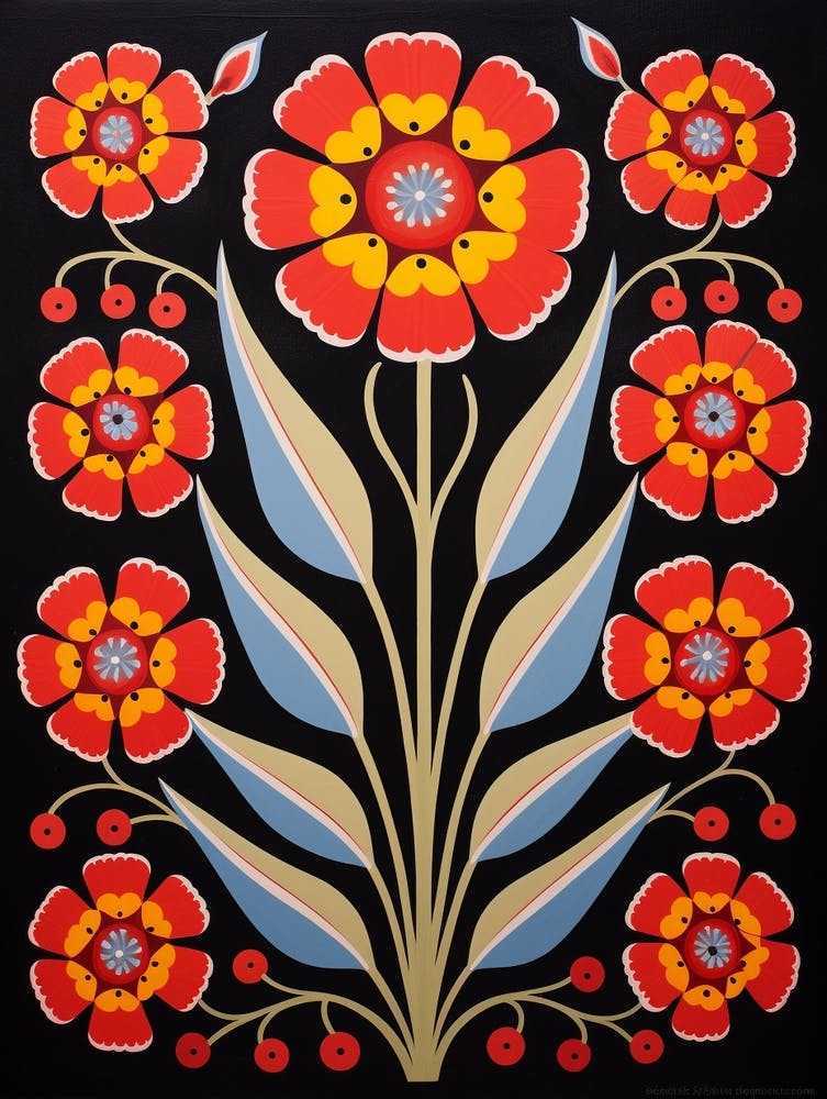 Flower Motif Painting Carnation 3