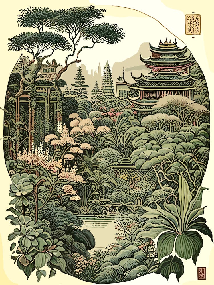 Yuyuan Garden, 1, China Vintage Botanical