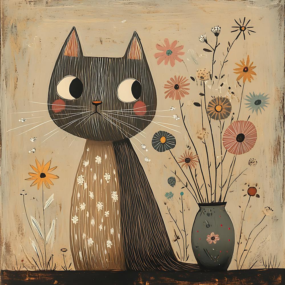 Cat With Flowers 18