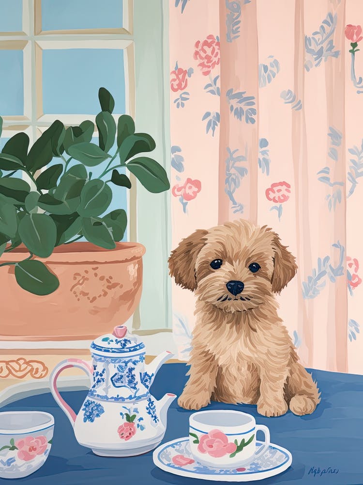 Animals Having Tea   Puppy Dog 0