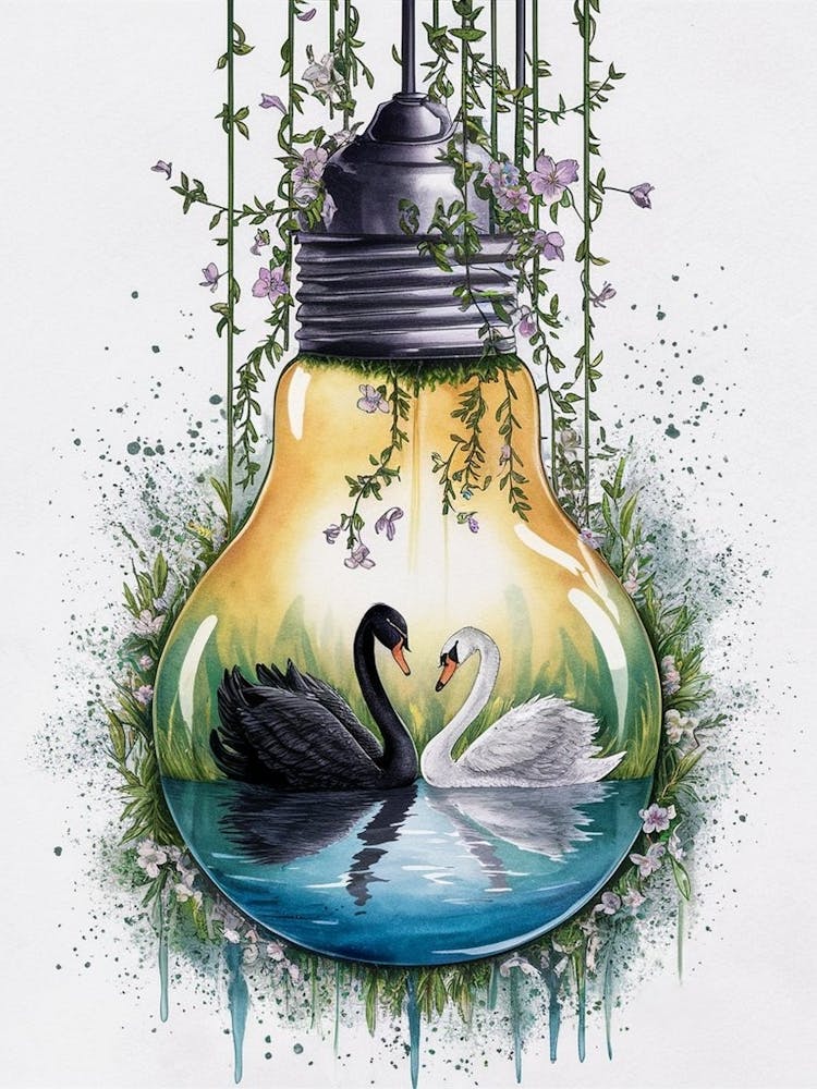 Swans In Water 1