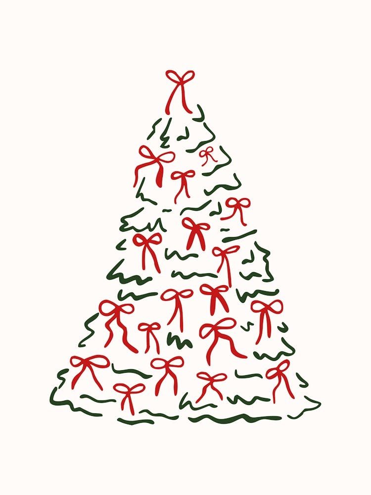 Christmas Tree with Bows Poster