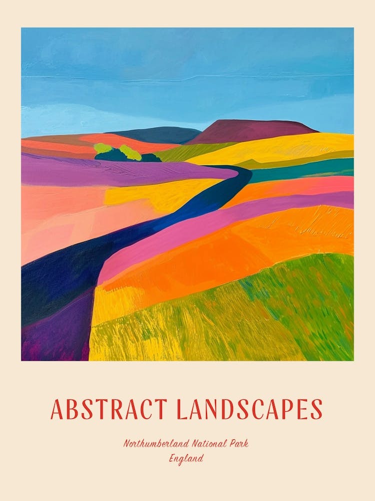 Colourful Abstract Northumberland National Park England 2 Poster