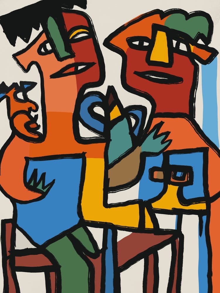 Two People At A Table