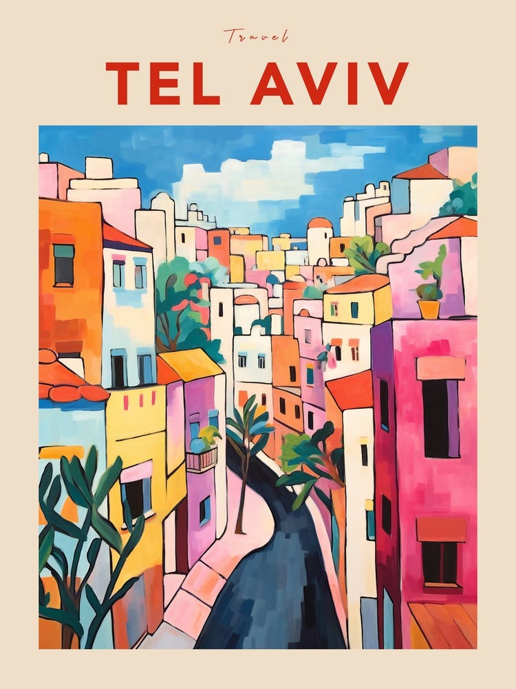 Tel Aviv Israel 6 Fauvist Travel Poster