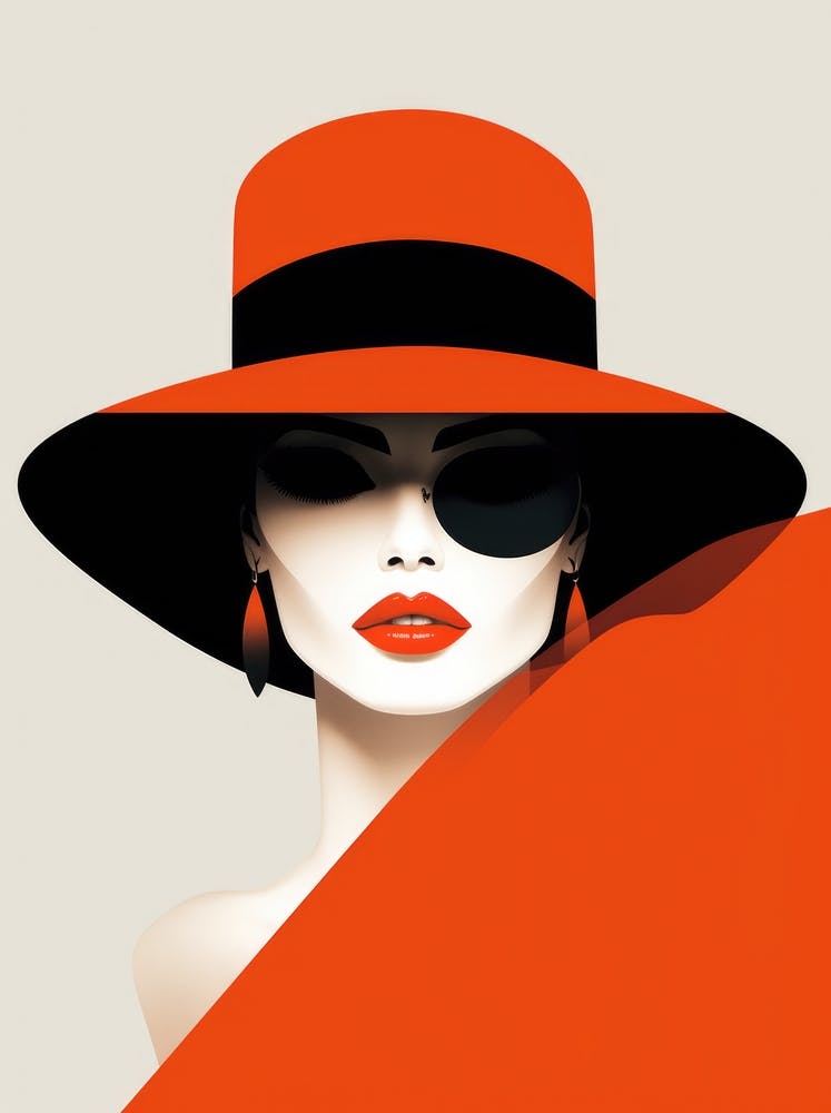 Portrait Of A Woman In Red Hat