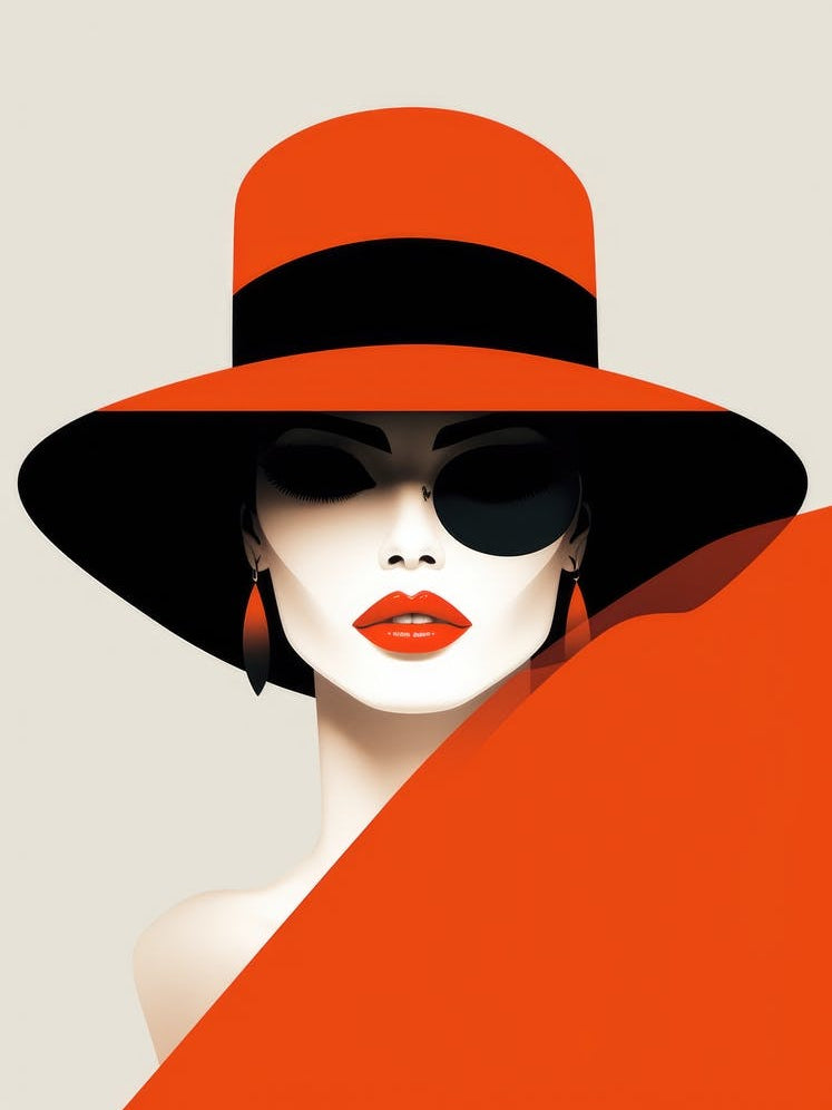 Portrait Of A Woman In Red Hat