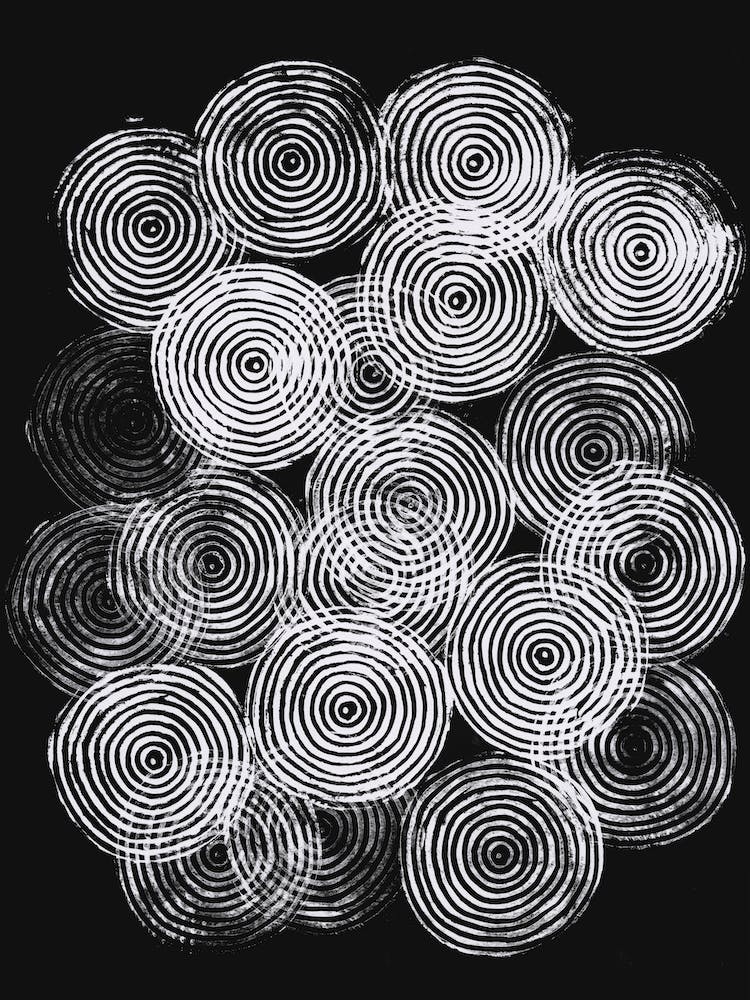 Radial Block Print In Black