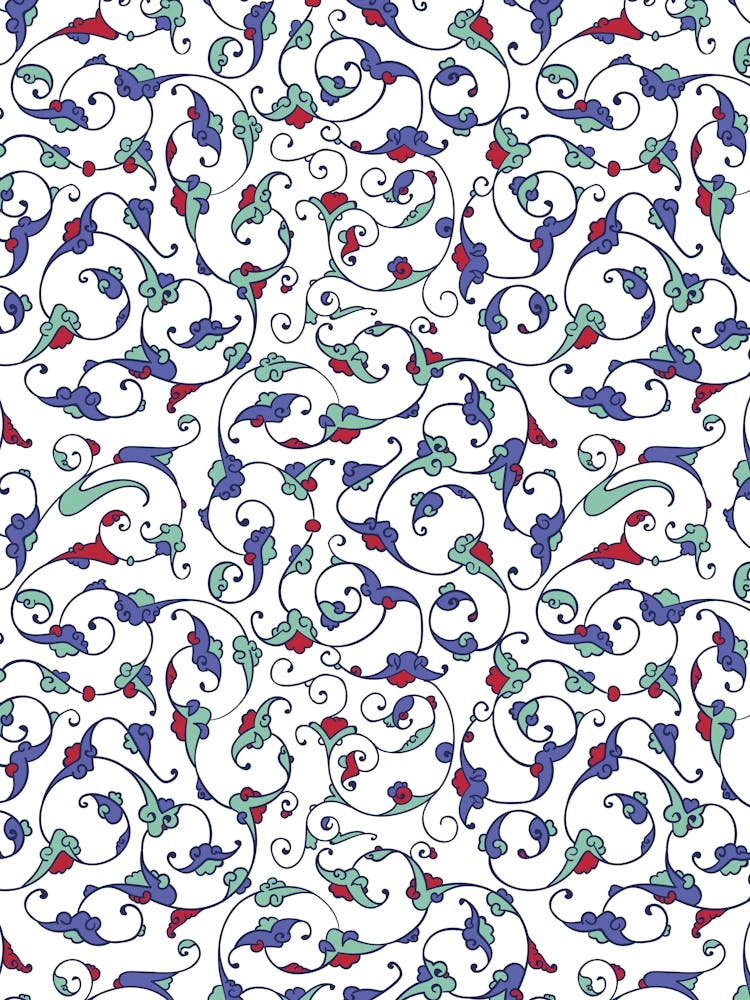 Turkish Floral Pattern - Iznik Turkish pattern, floral decor 2