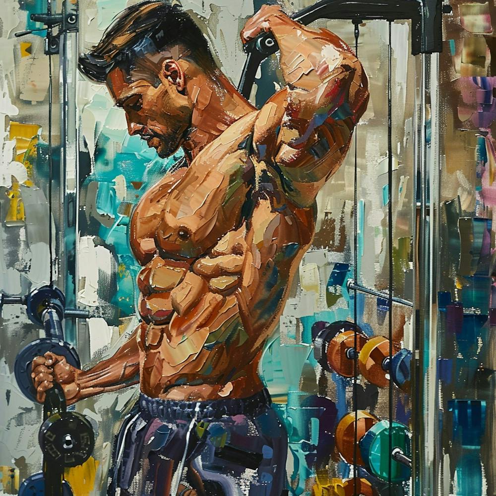 A Gym Workout Oil Painting Illustration 1718674140 1
