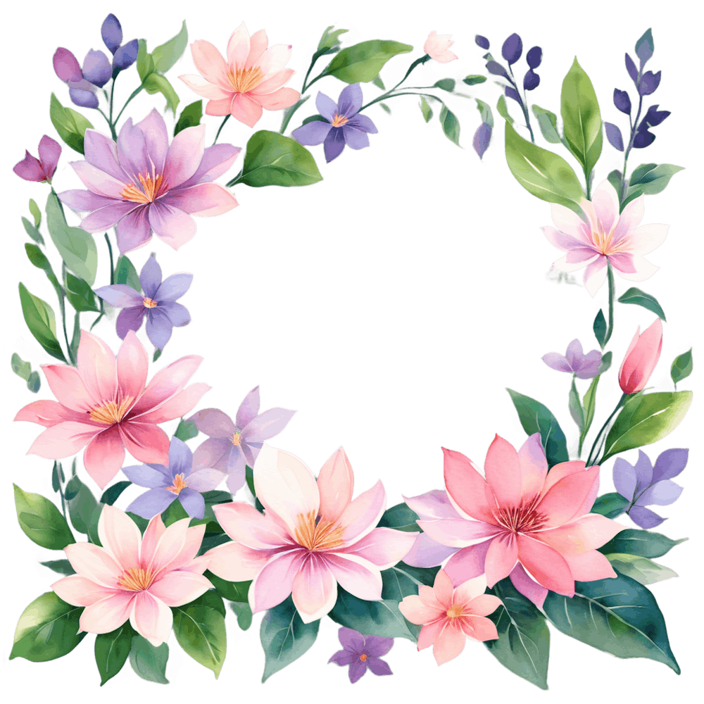 Watercolor Floral Wreath