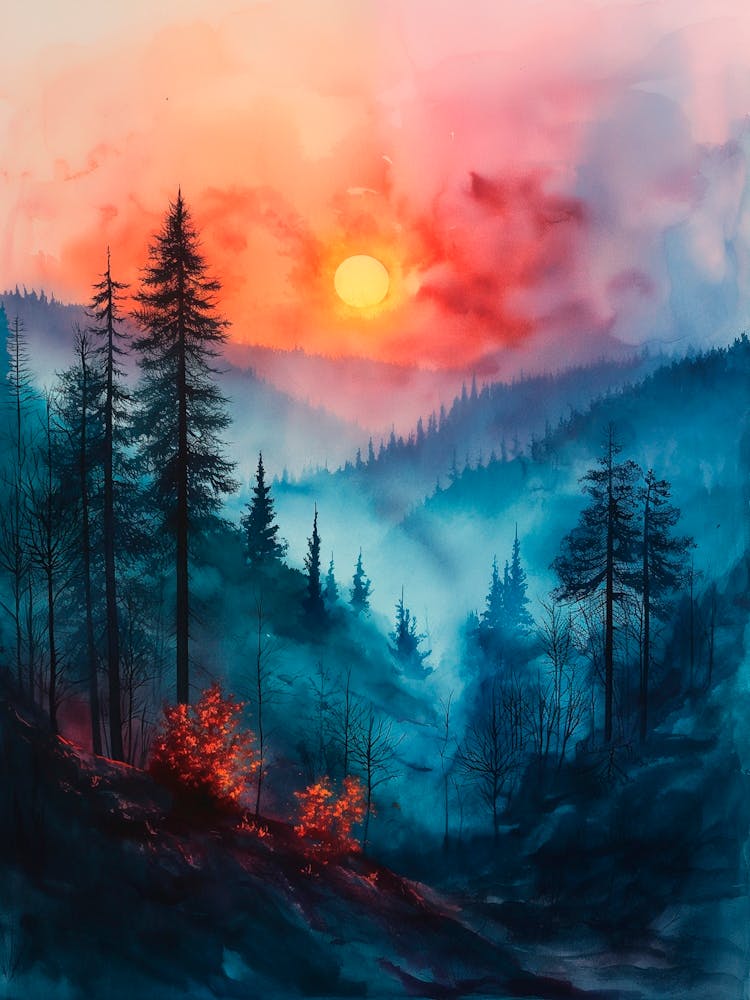Blue Mist Watercolor