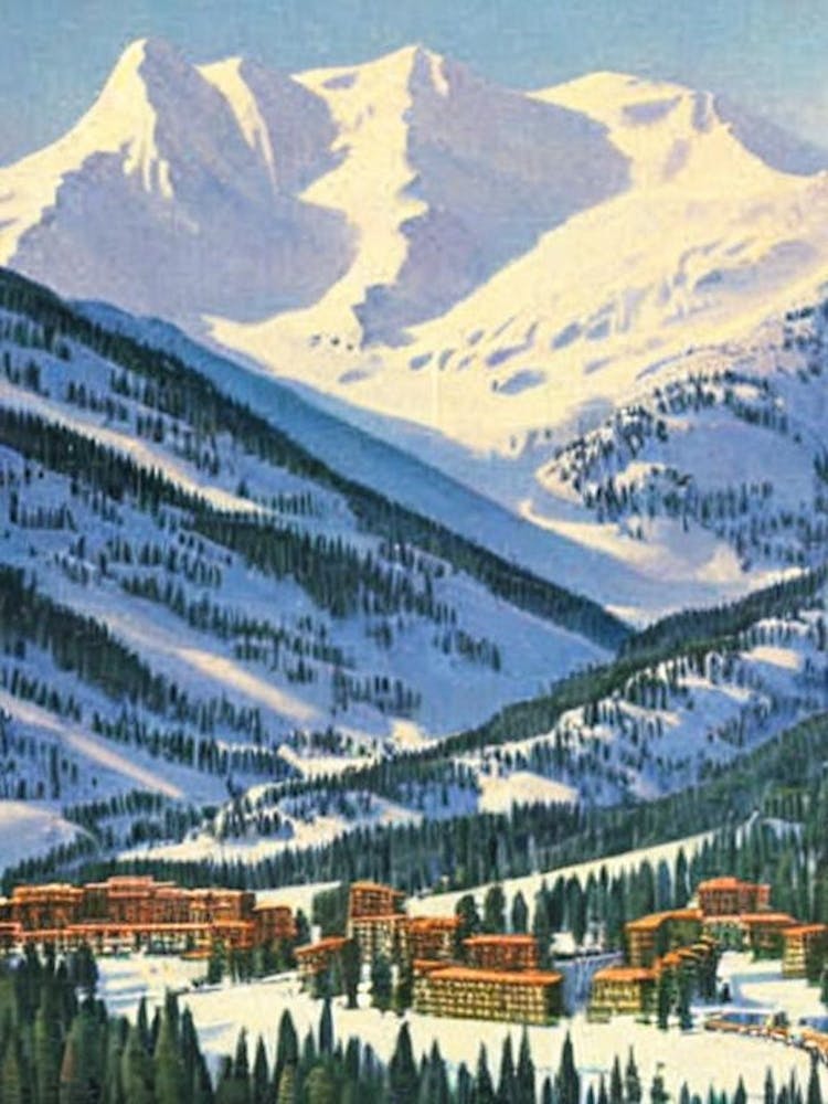El Tarter, Andorra Ski Resort Vintage Landscape 2 Skiing Poster