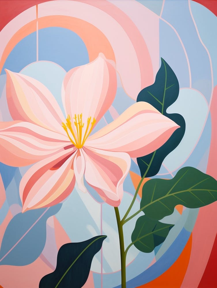 Lily 3 Hilma Af Klint Inspired Pastel Flower Painting
