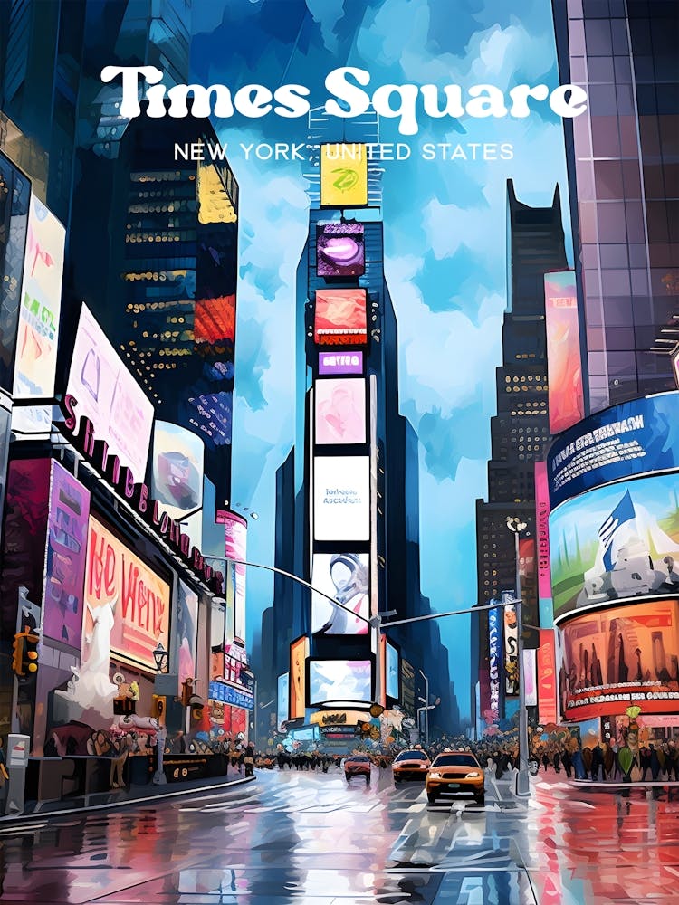 Times Square New York United States 1 Travel Poster 3 4 Resize