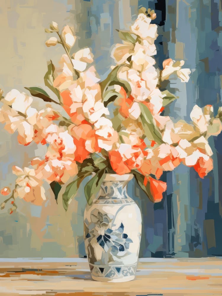 Snapdragon Flower Still Life Painting 2 Dreamy