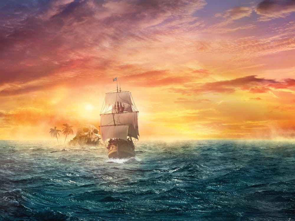 Sunset sailboat