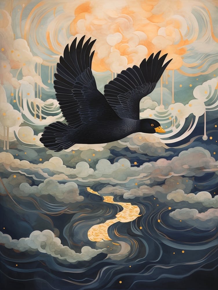 Coot 1 Gold Detail Painting