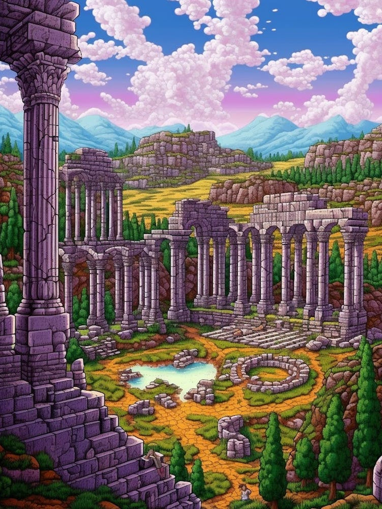 Perge Ancient City Pixel Art 1