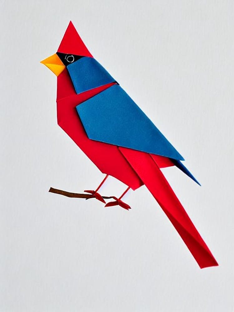 Cardinal 3 Origami Bird