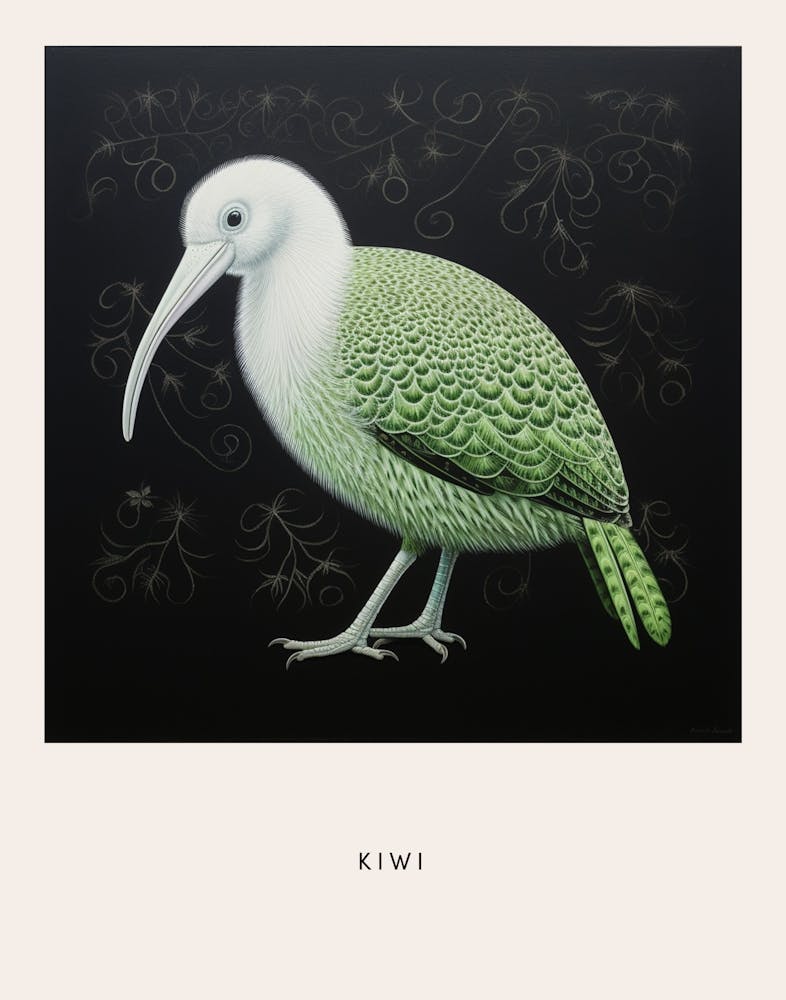 Ohara Koson Inspired Bird Painting Kiwi 3 Poster