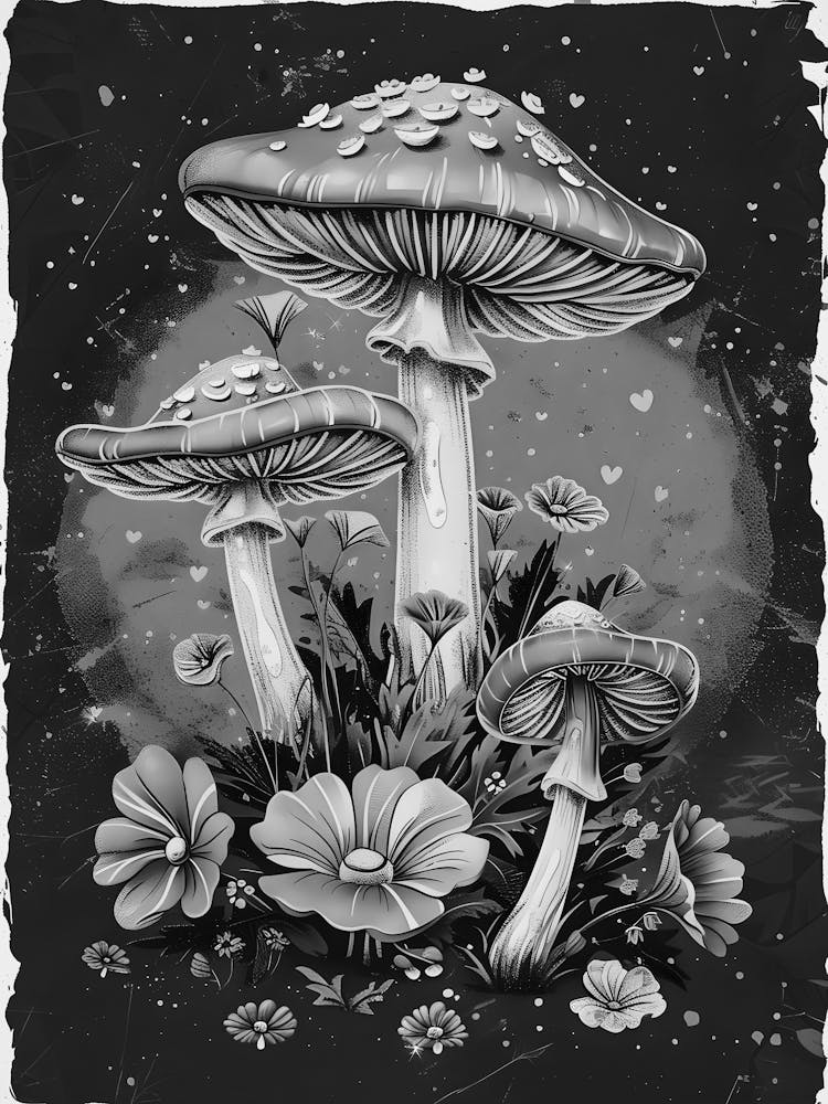 Mushrooms And Flowers 1