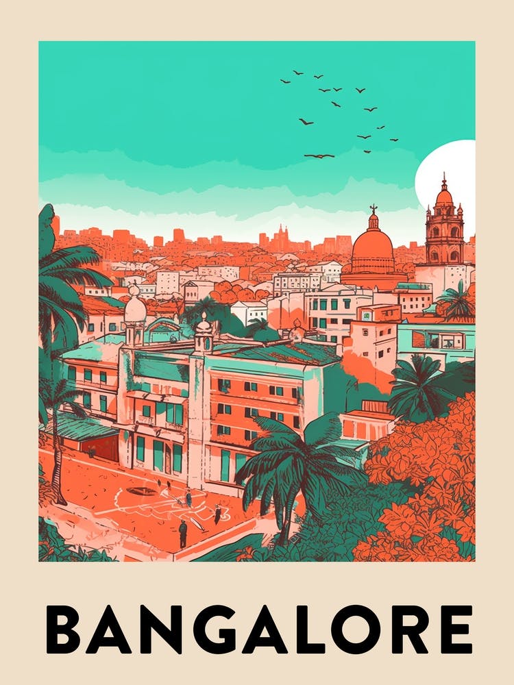 Bangalore Vintage Travel Poster