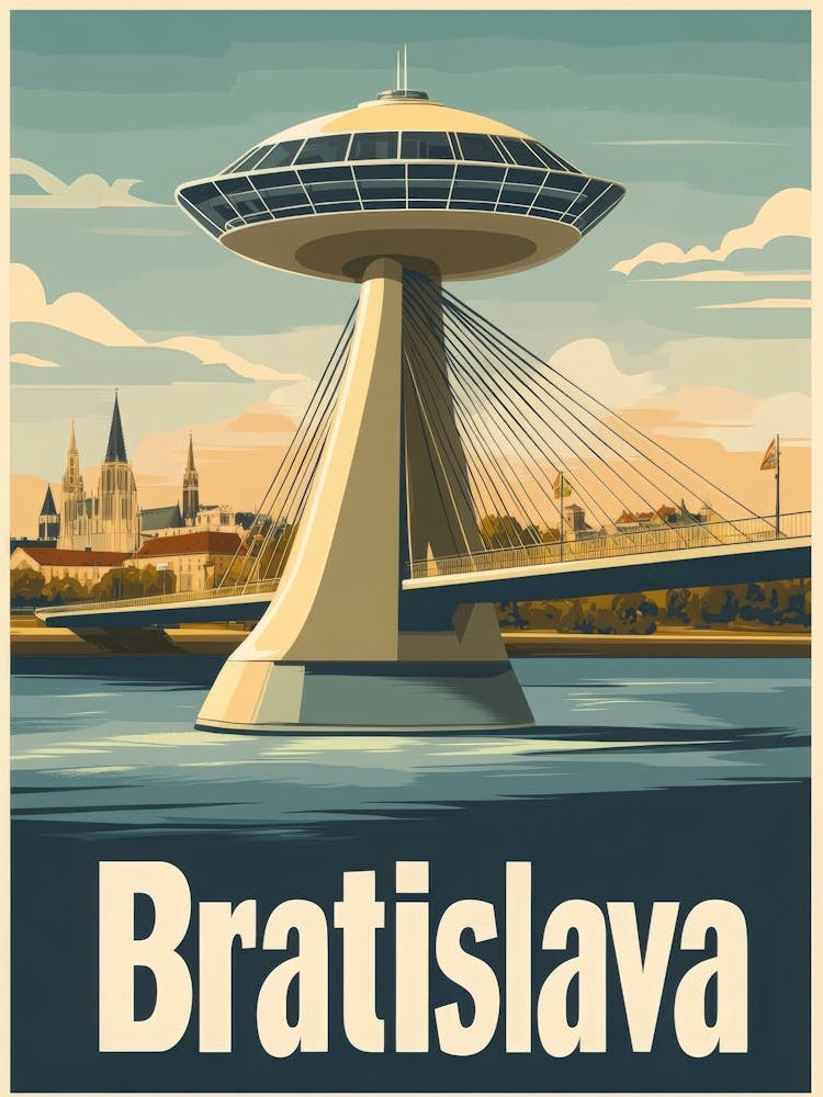 Aihrgdesign A Retro Travel Poster For Bratislava
