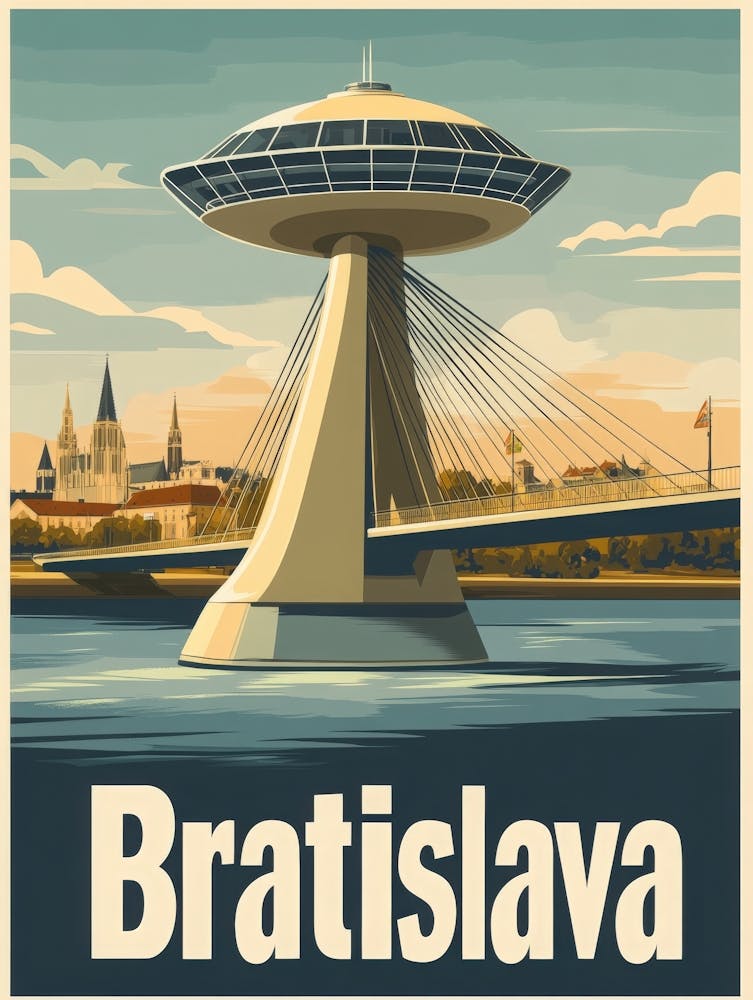 Aihrgdesign A Retro Travel Poster For Bratislava