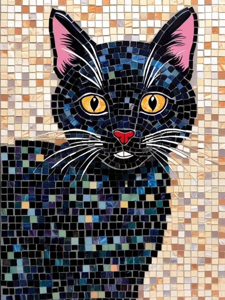 Black Cat Mosaic 3