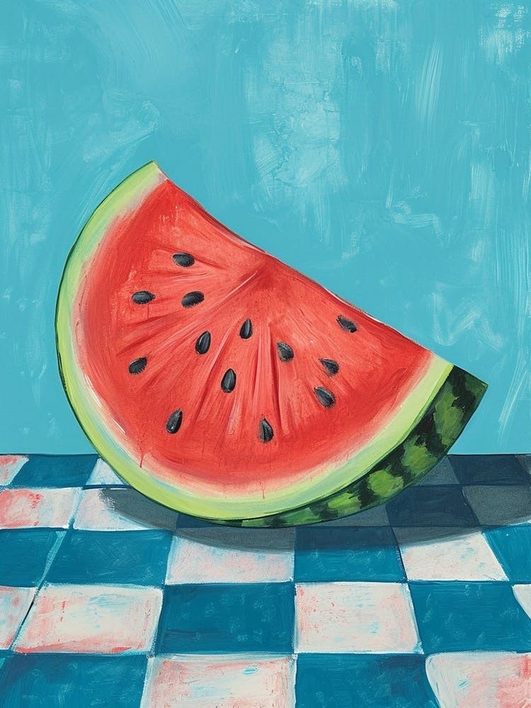 Watermelon Blue Checkerboard 3
