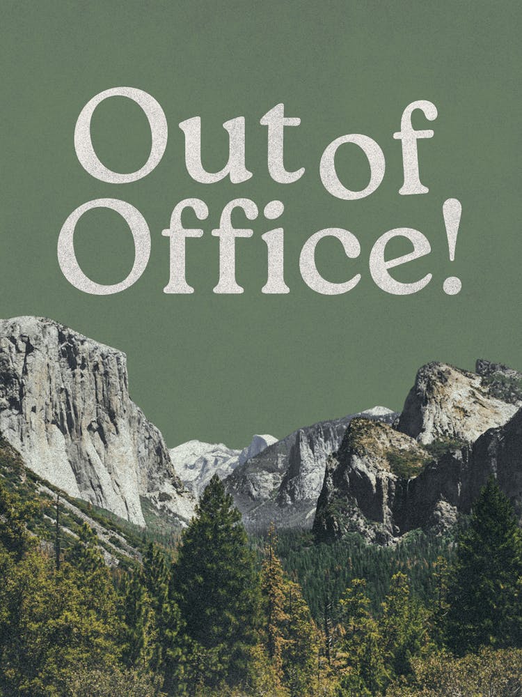 Out of Office Print | Yosemite Landscape Print | Office Wall Art | Green Nature Art | Earth Tones Decor | Living Room Apartment Dorm Decor | Trendy Preppy Cute