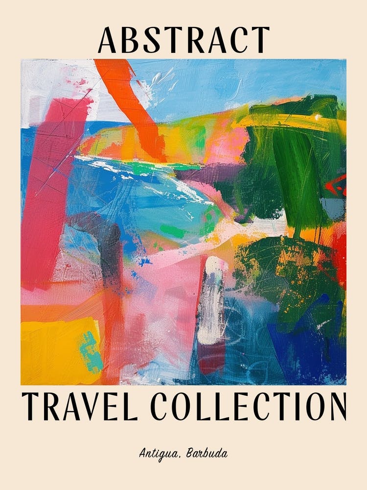 Abstract Travel Collection Poster Antigua Barbuda 5