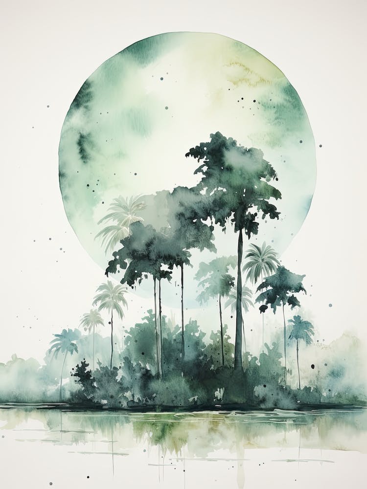 Watercolour Of Ituri Forest   Democratic Republic Of Congo 3