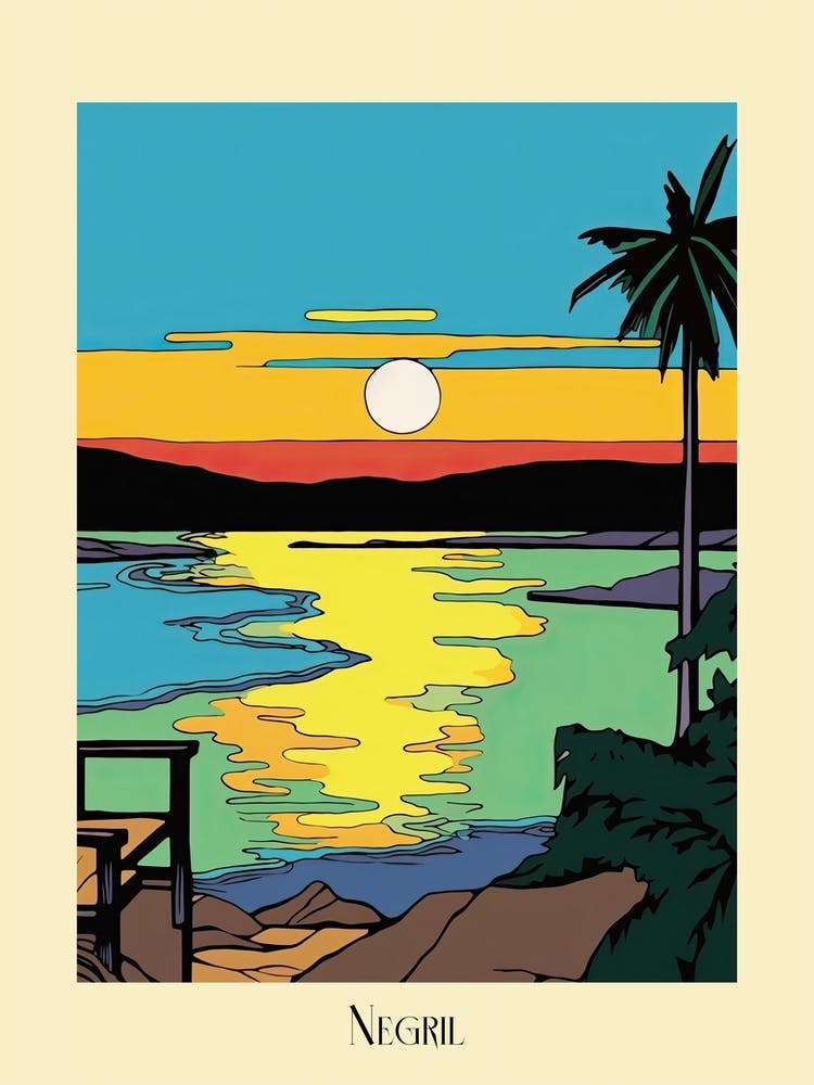 Poster von Minimalistischer Designstil von Negril, Jamaica 4