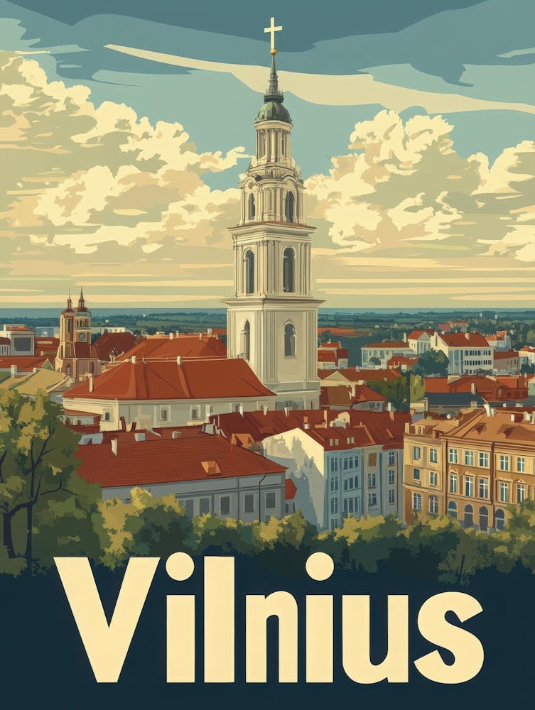 Aihrgdesign Ein Klassisches 1960er Jahre Reiseposter Für Vilnius 1