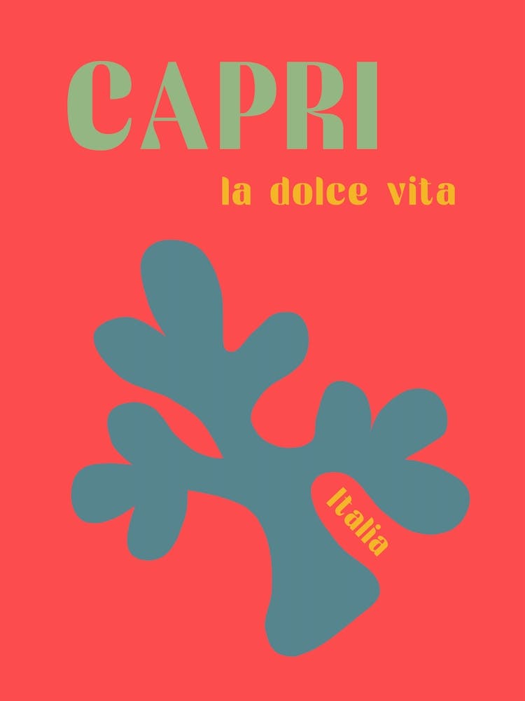 Capri La Dolce Vita, Reiseplakat Preppy Italy Kunst