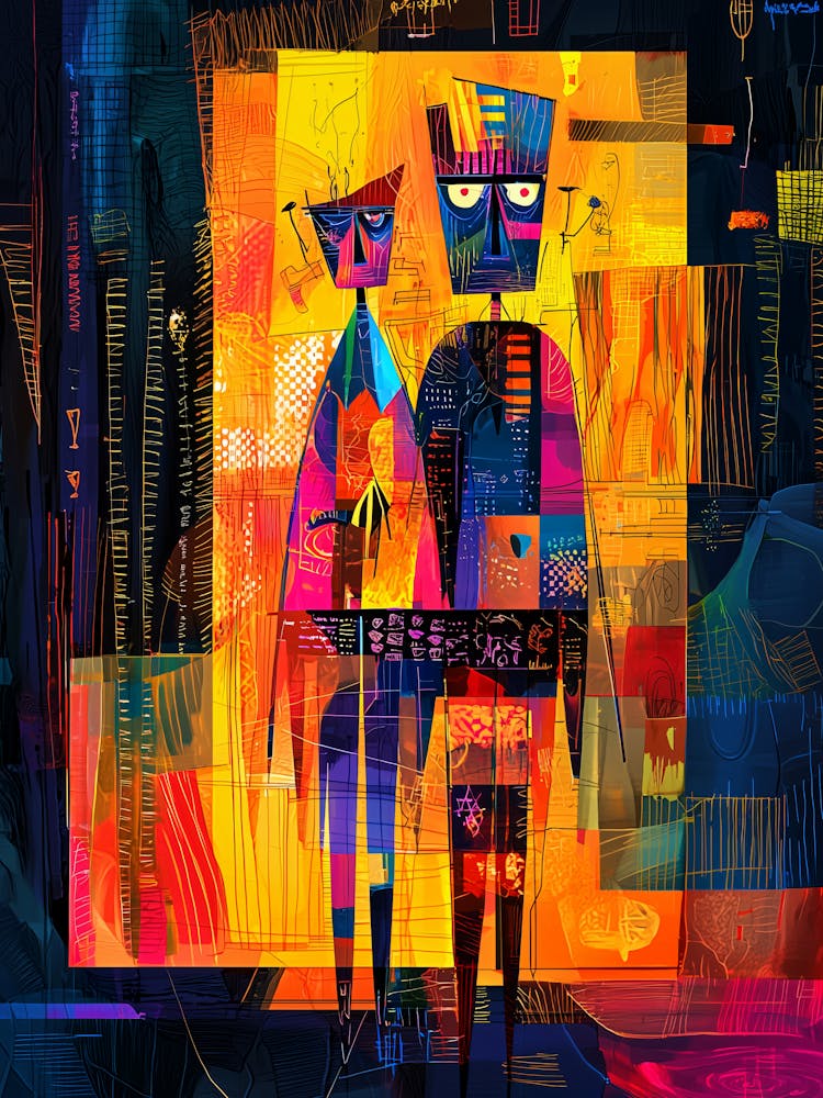 The Arnolfini Portrait – Geometric Abstract Bold Poster