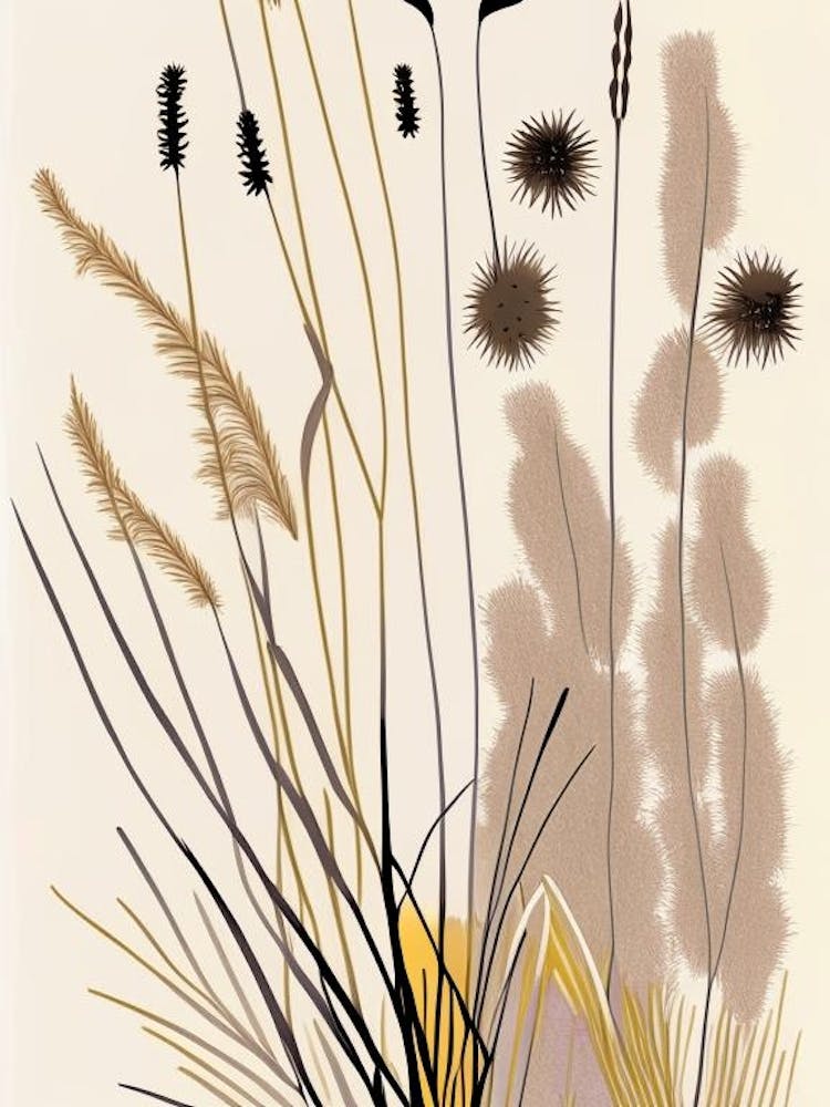 Prairie Dropseed Wildflower Modern Muted Colours 1