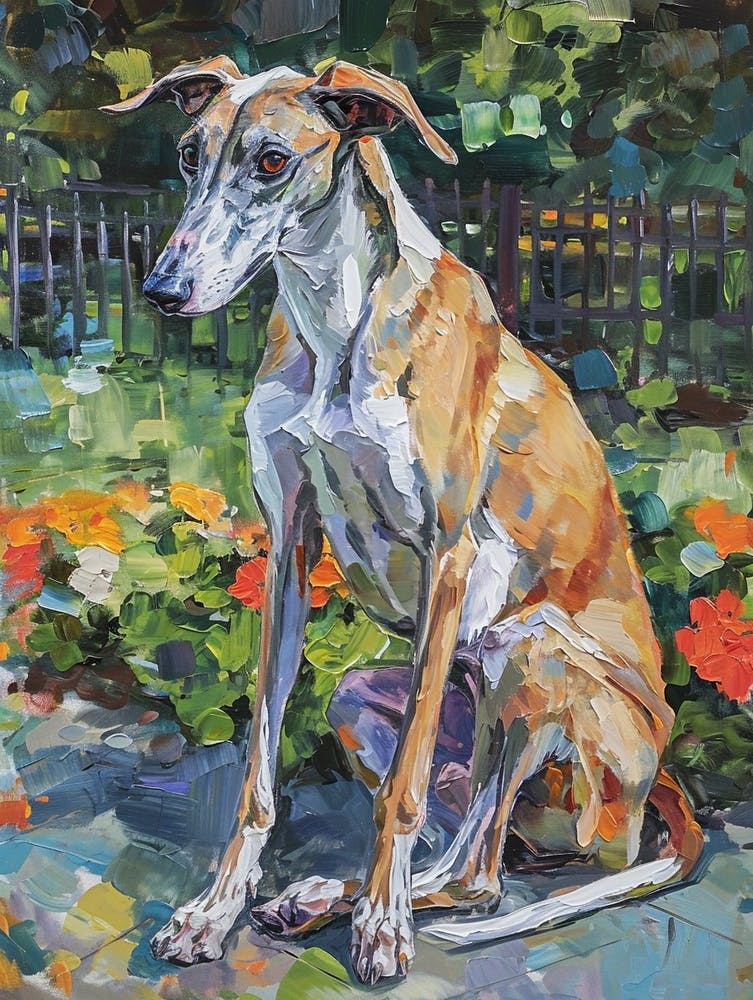 Greyhound Acrylic Painting 1