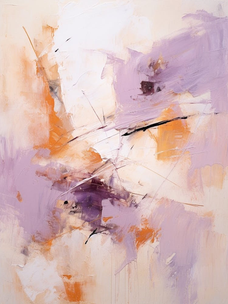 Lilac And Orange Autumn Abstract Painting 3