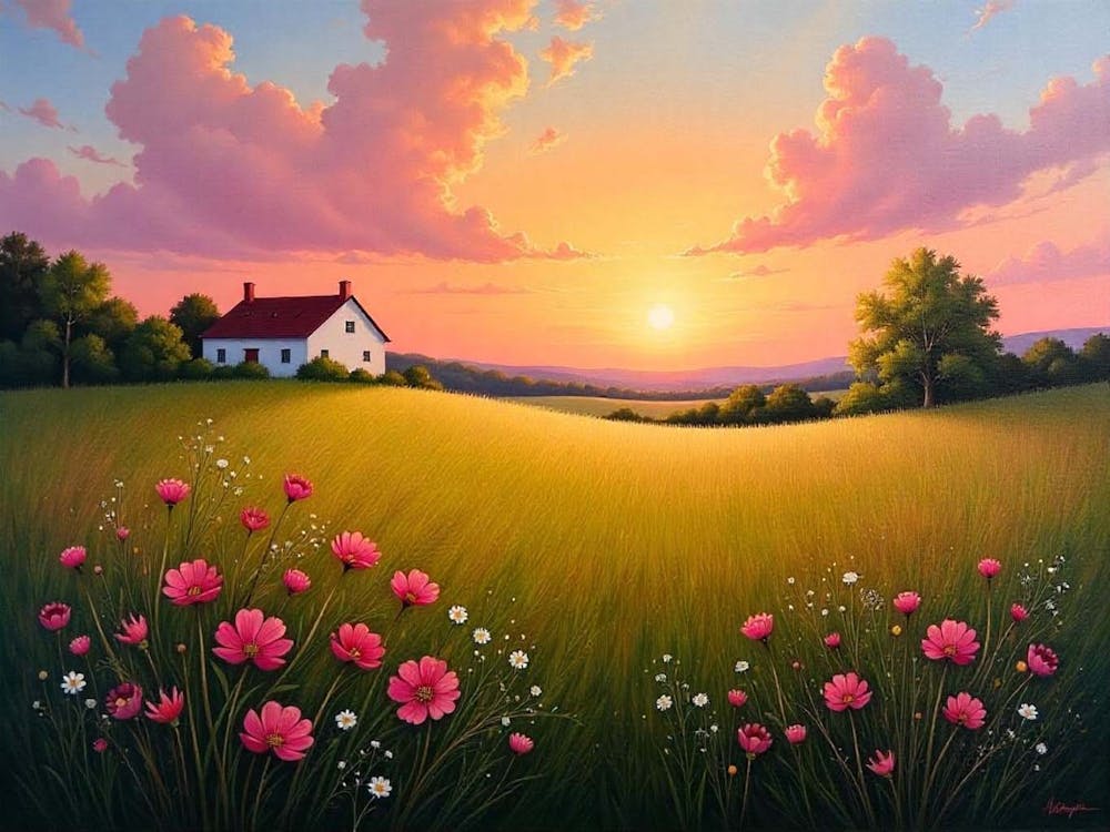 Sunset In The Meadow