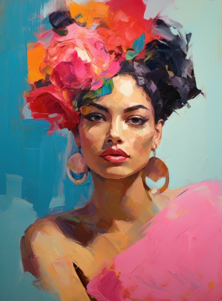 Woman With Colorful Hair